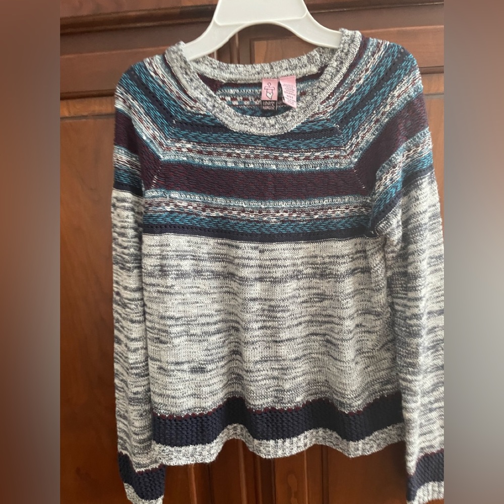 Love on a hanger multi-color junior size Small Sweater